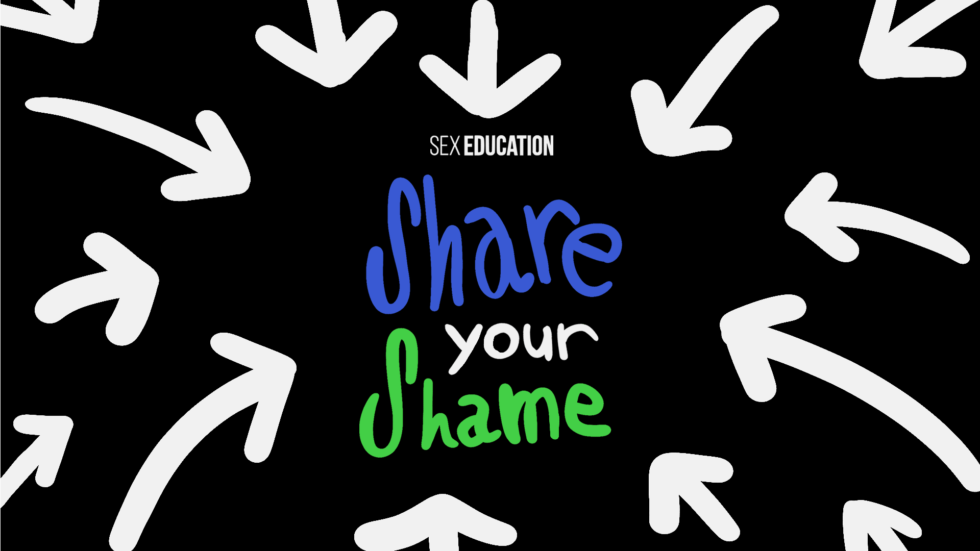 Affiche avec écrit share your shame pour netflix